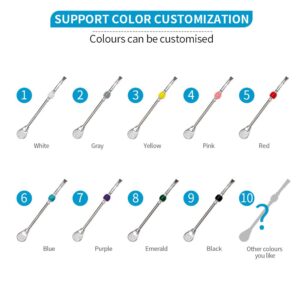 Alternative view of Wholesale Stainless Steel Yerba Mate Bombilla Straw with Case Colorful Bead Cleaning Brush